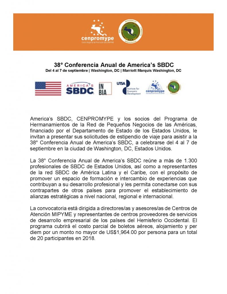 38° Conferencia Anual de America’s SBDC