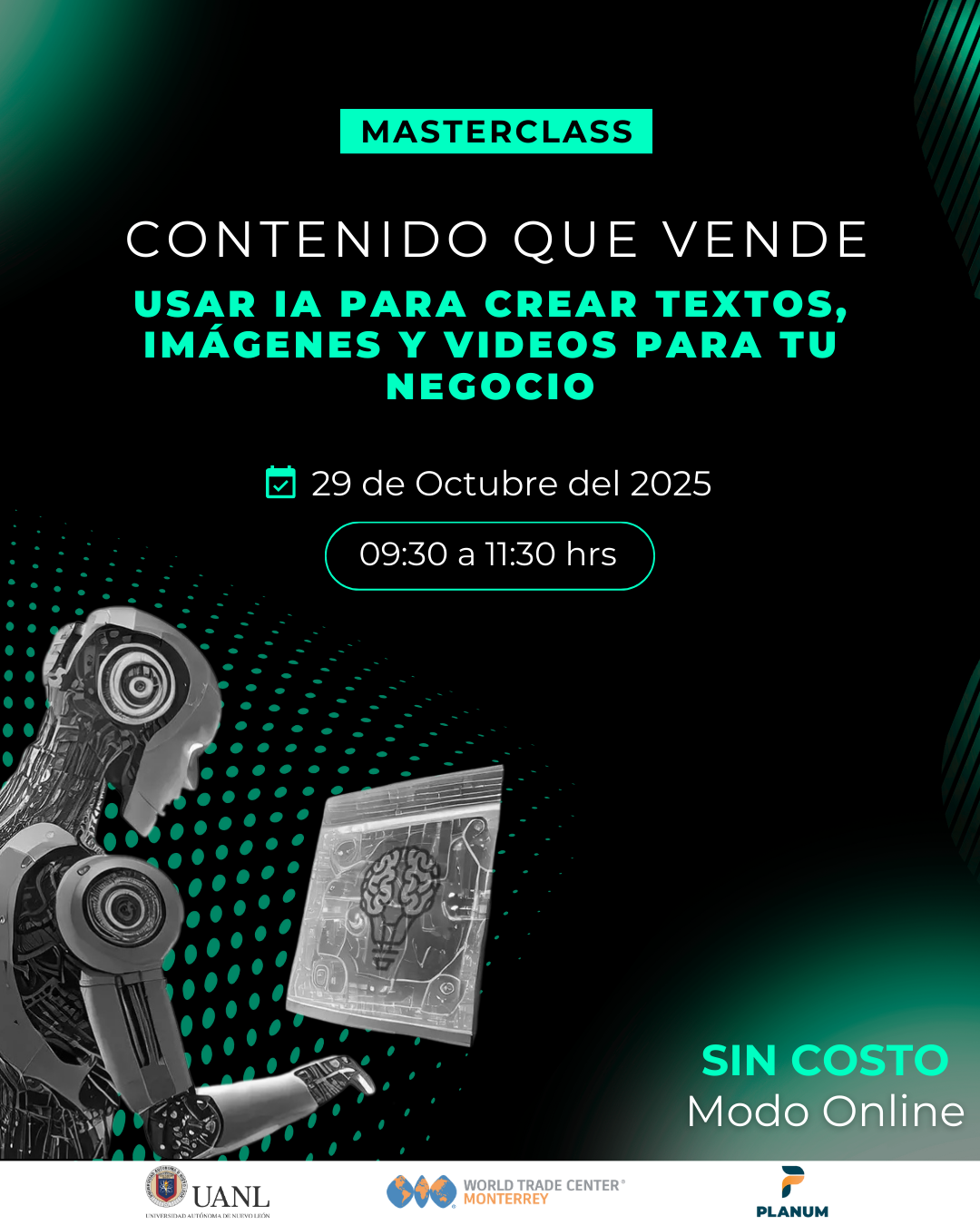 Masterclass -Contenido que vende: Usa inteligencia artificial para crear textos, imágenes y videos para tu negocio